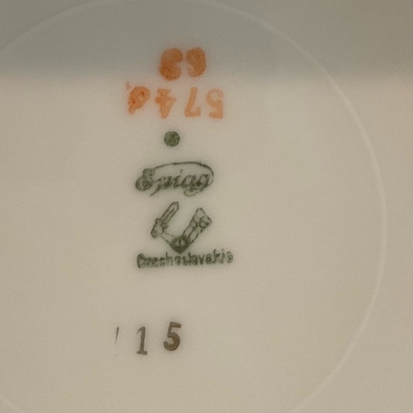 Epiag Czechoslovakia  7 Dessert Plates Beautiful Florals on white 7-3/4” wide - Picture 3 of 7